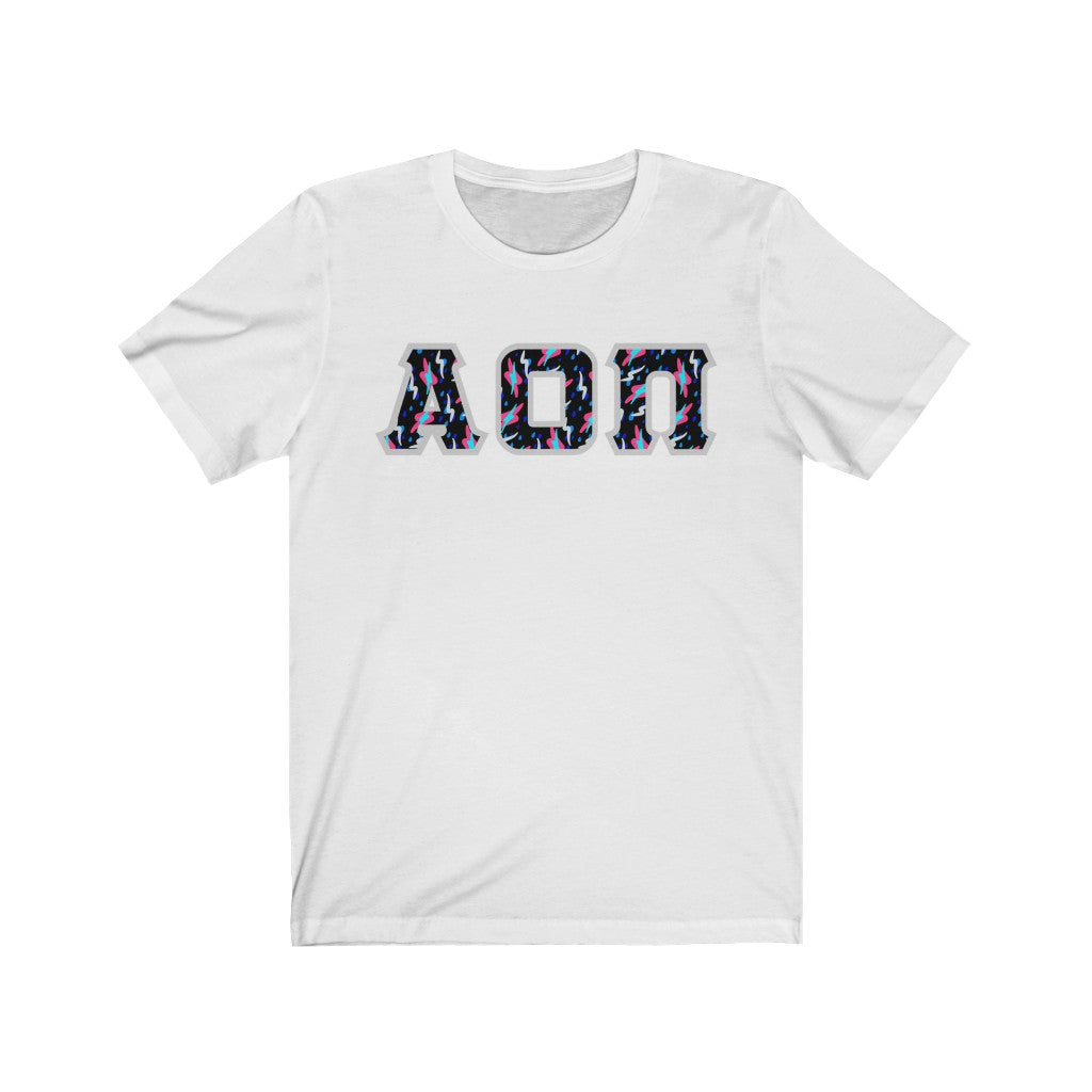 Alpha Omicron Pi Printed Letters | Bayside Black T-Shirt