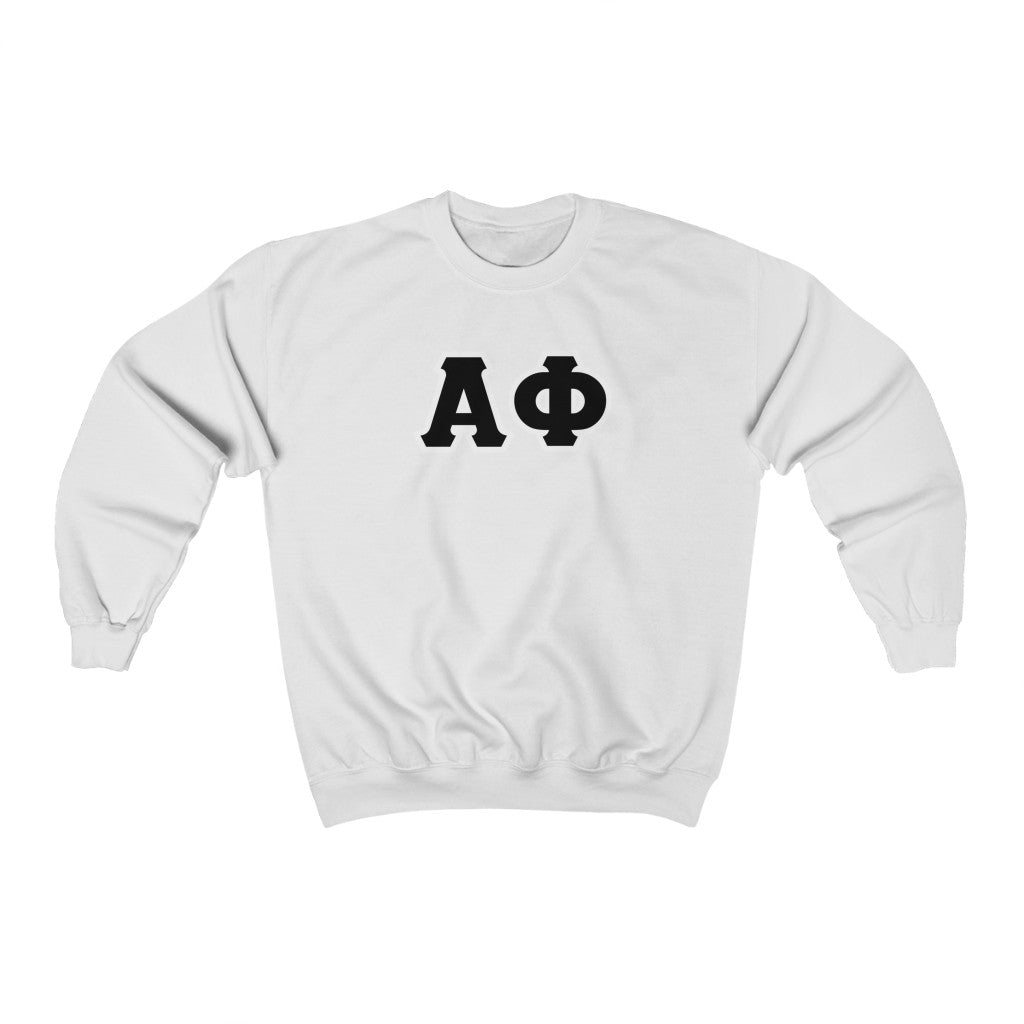Alpha Phi Printed Letters | Black & White Border Crewneck