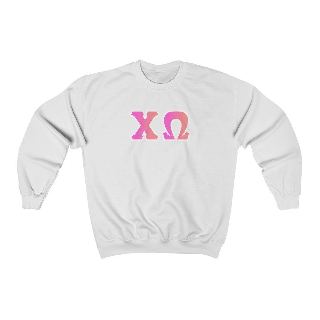 Chi Omega Printed Letters | Bubble Gum Crewneck