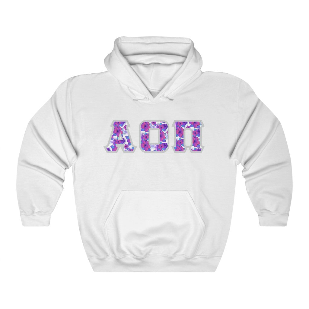 Alpha Omicron Pi Printed Letters | Flora Hoodie