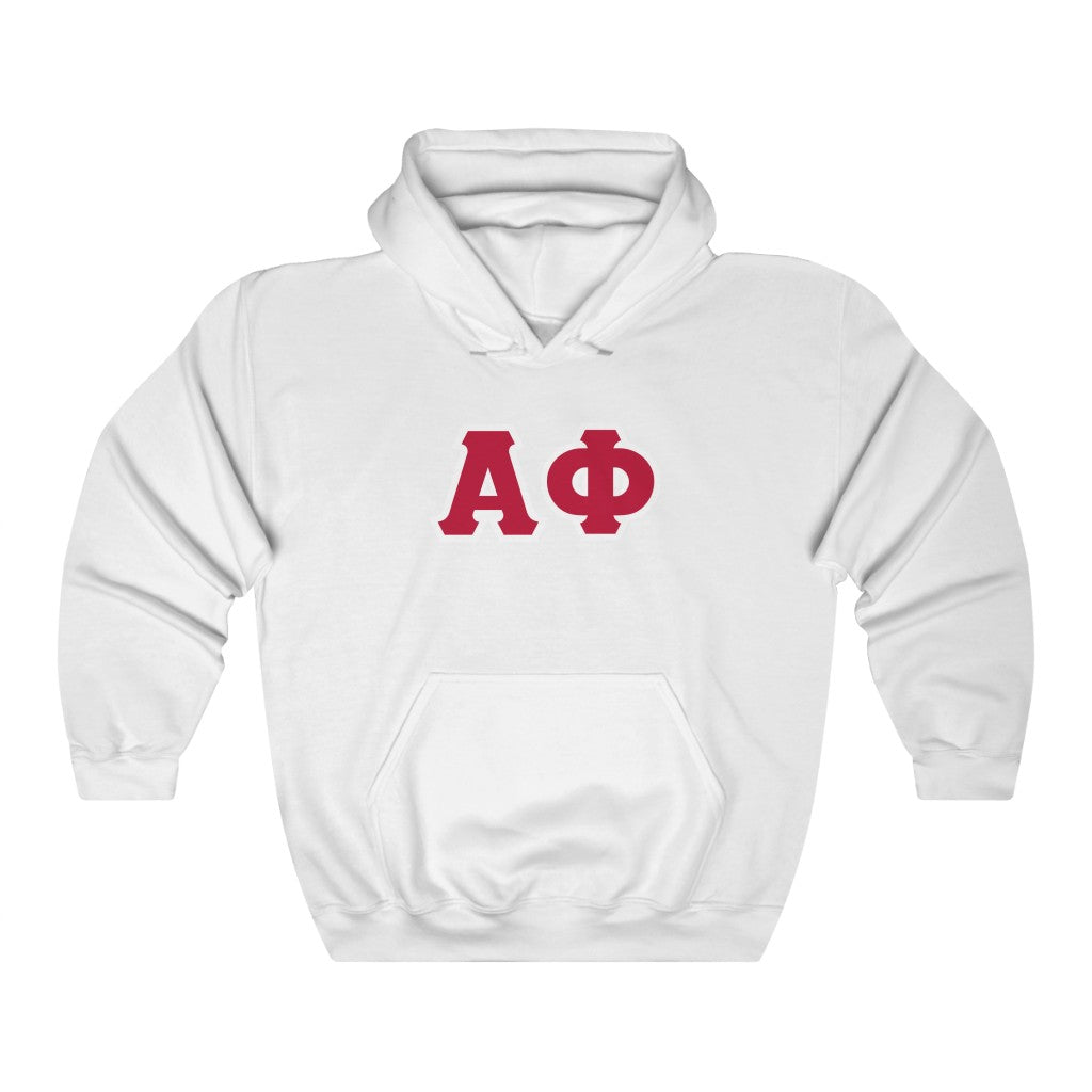 Alpha Phi Printed Letters | Red with White Border Hoodie