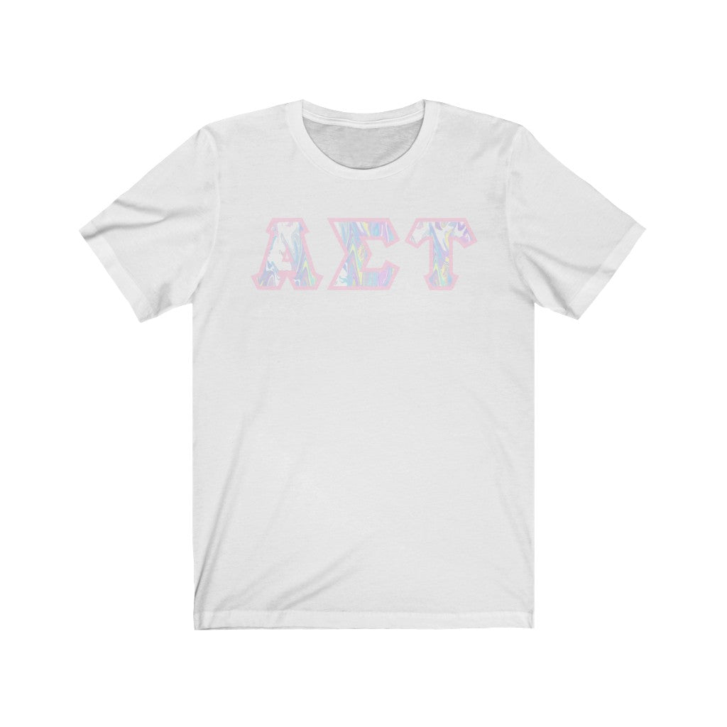 Alpha Sigma Tau Printed Letters | Pastel Tie-Dye T-Shirt