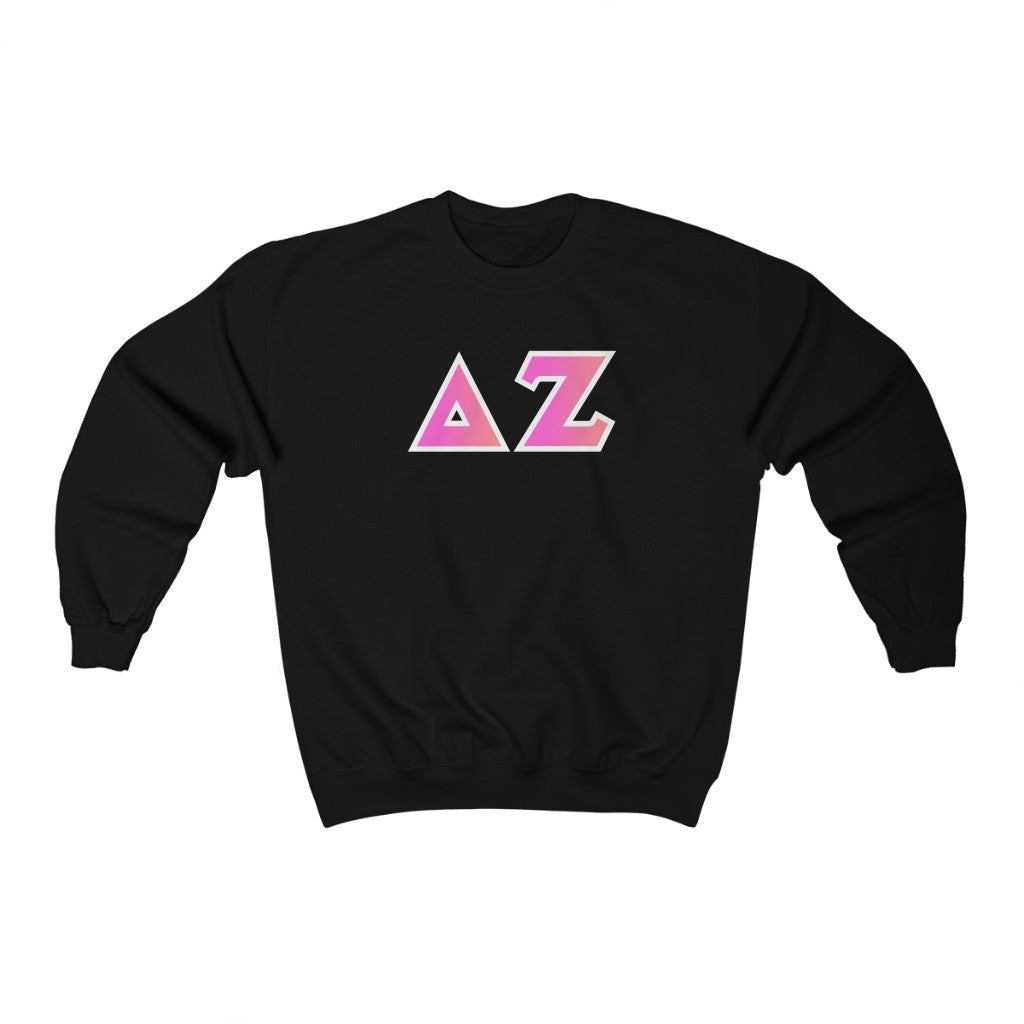 Delta Zeta Printed Letters | Bubble Gum Crewneck