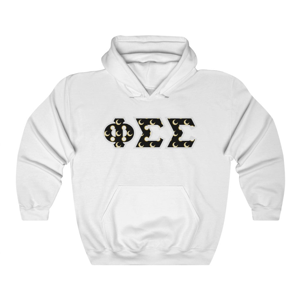 Phi Sigma Sigma Printed Letters | Sun and Moon Hoodie