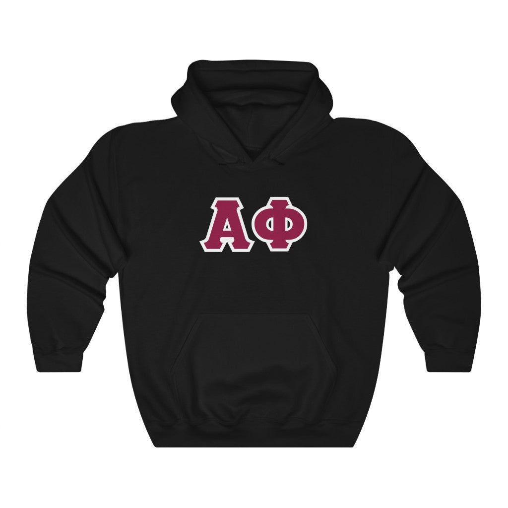 Alpha Phi Printed Letters | Maroon & White Border Hoodie