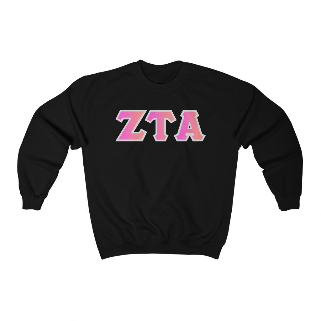 Zeta Tau Alpha Printed Letters | Bubble Gum Crewneck