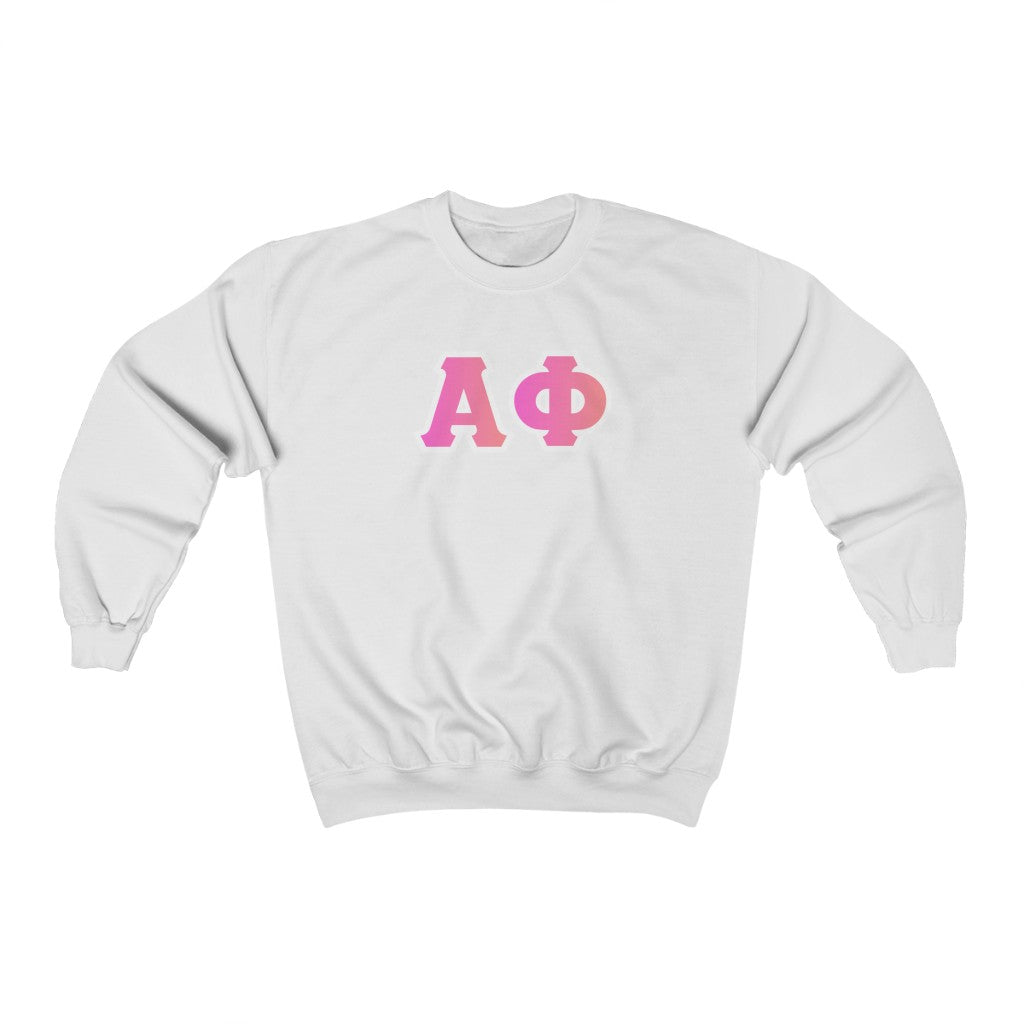 Alpha Phi Printed Letters | Bubble Gum Crewneck