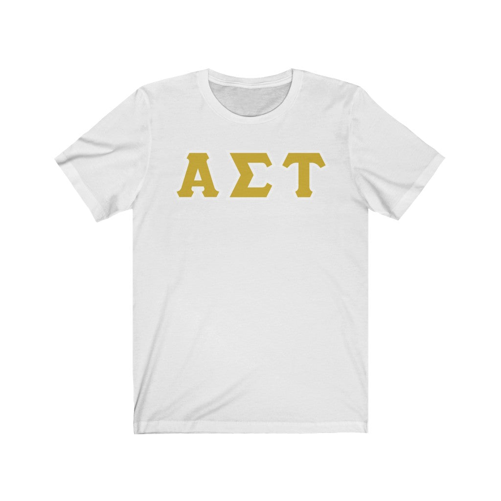AST Printed Letters | Gold with White Border T-Shirt