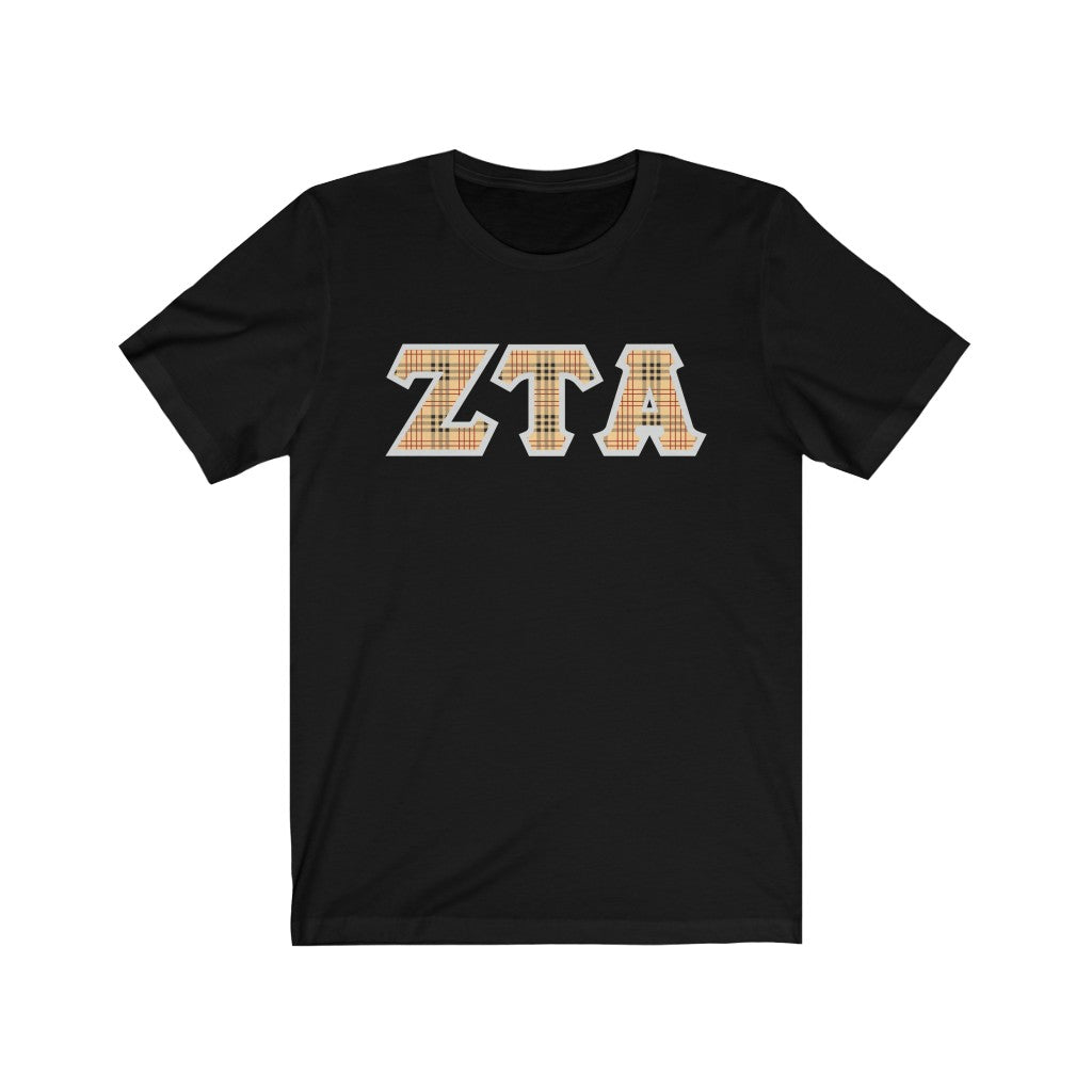 Zeta Tau Alpha Printed Letters | Nova Plaid T-Shirt