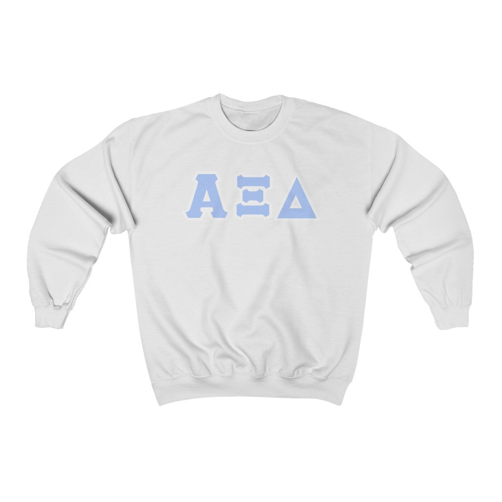 AXiD Printed Letters | Light Blue & White Border Crewneck