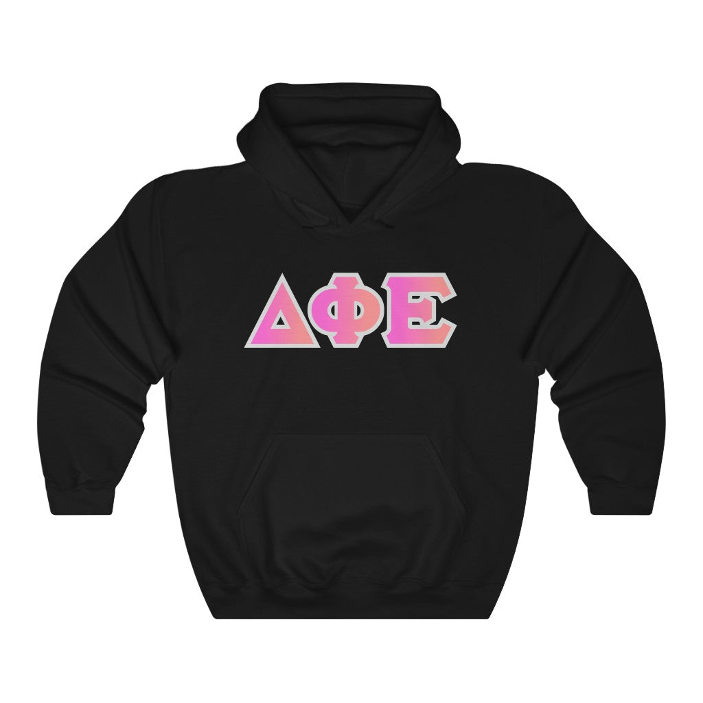 Delta Phi Epsilon Printed Letters | Bubble Gum Hoodie