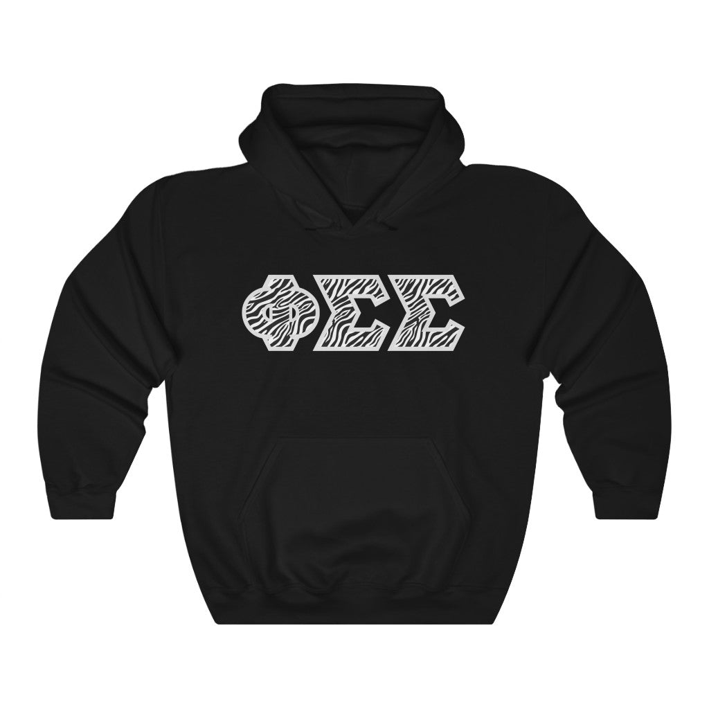 Phi Sigma Sigma Printed Letters | Zebra Print Hoodie