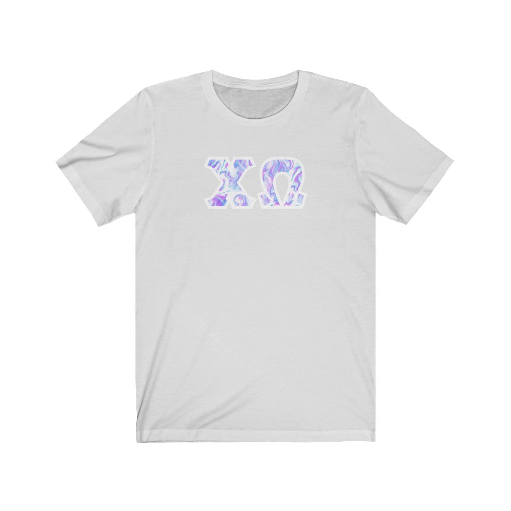 Chi Omega Printed Letters | Cotton Candy Tie-Dye T-Shirt
