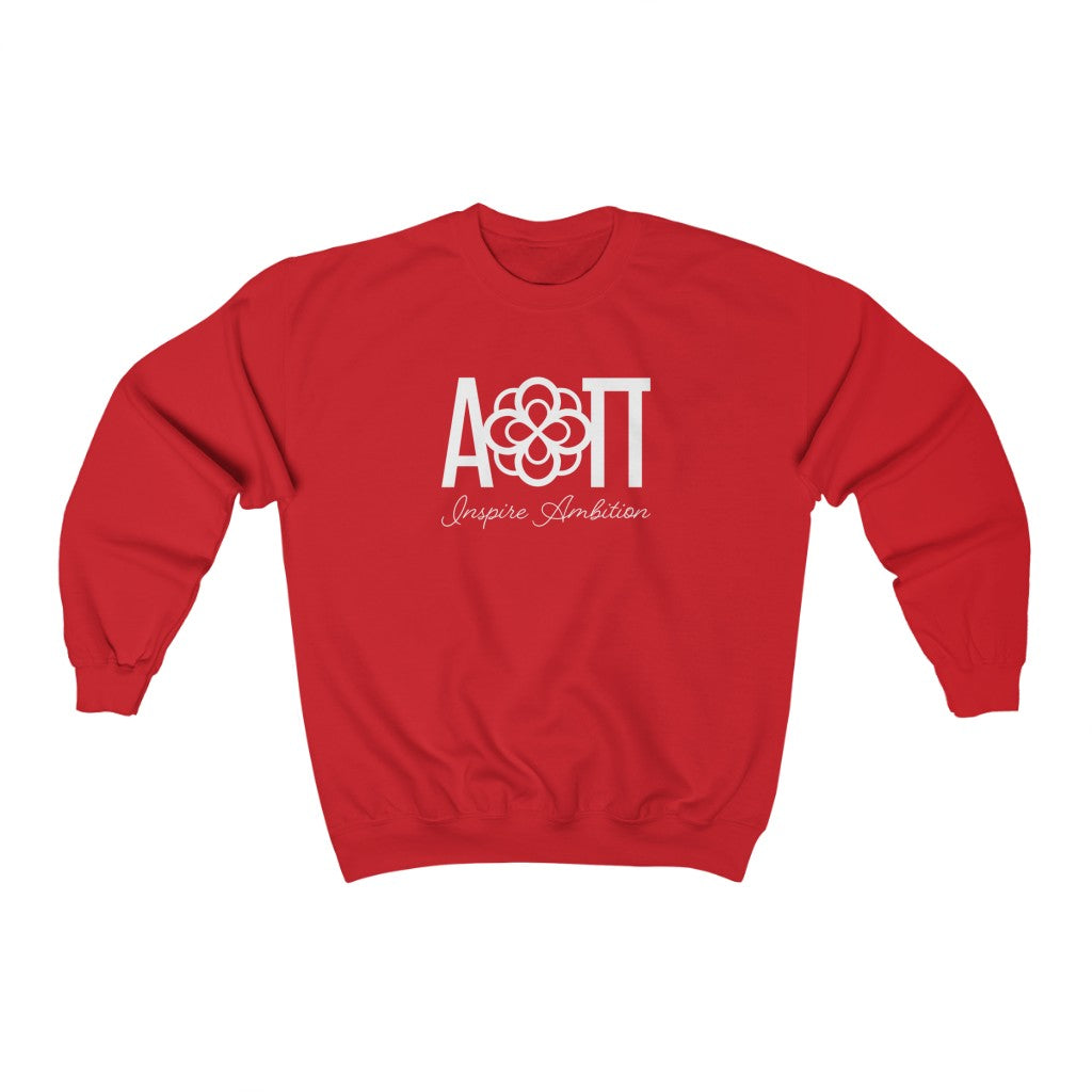 Alpha Omicron Pi Graphic Crewneck Sweatshirt | Infinity Rose Letters - Tagline