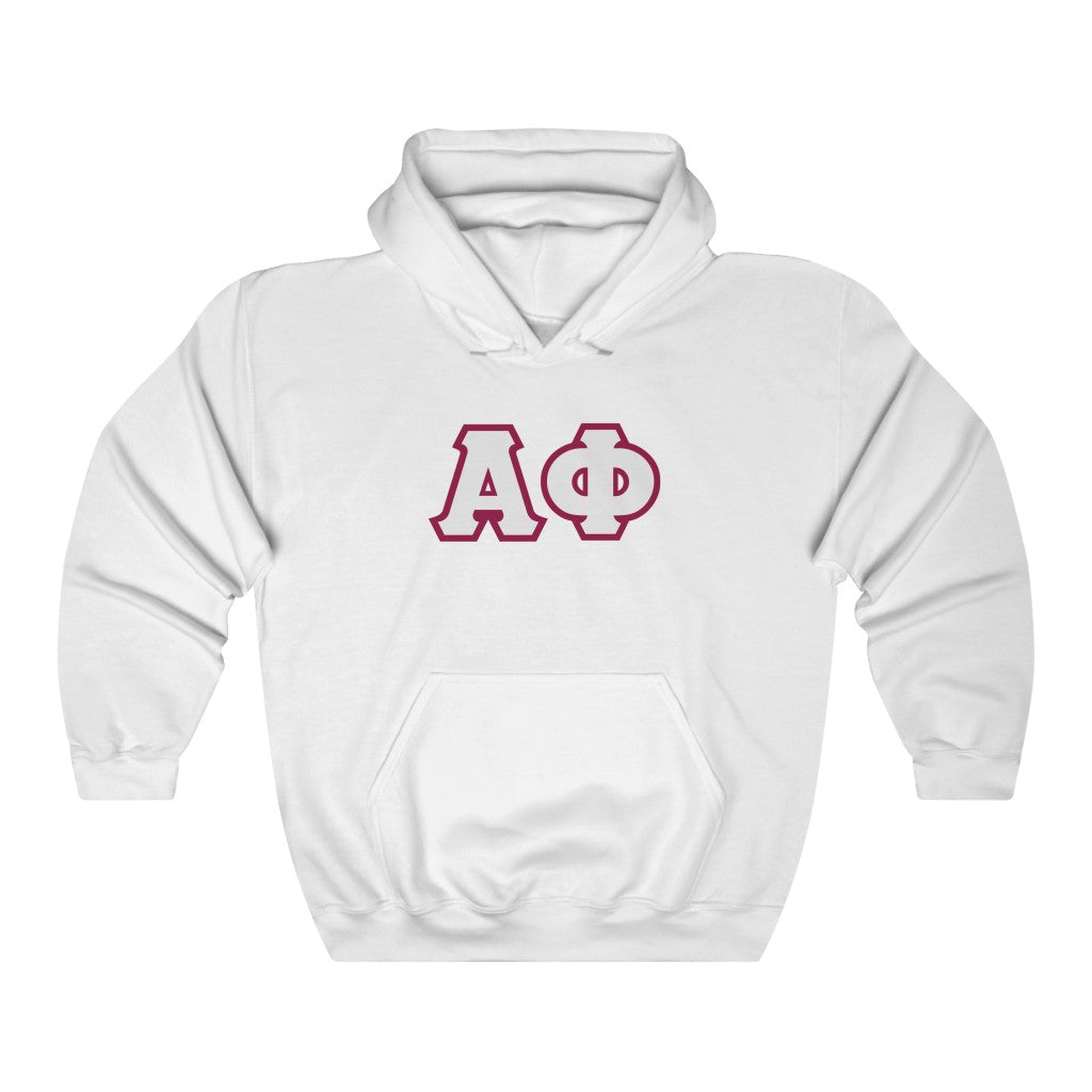 Alpha Phi Printed Letters | Gray & Maroon Border Hoodie