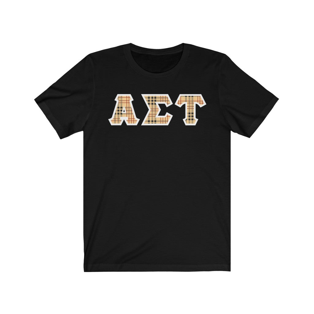 Alpha Sigma Tau Printed Letters | Nova Plaid T-Shirt
