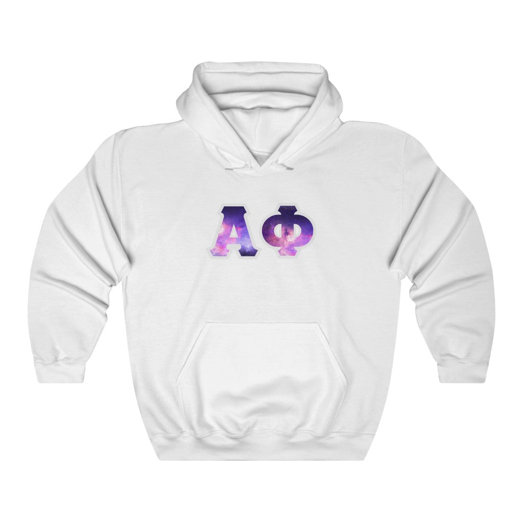 Alpha Phi Printed Letters | Galaxy Hoodie