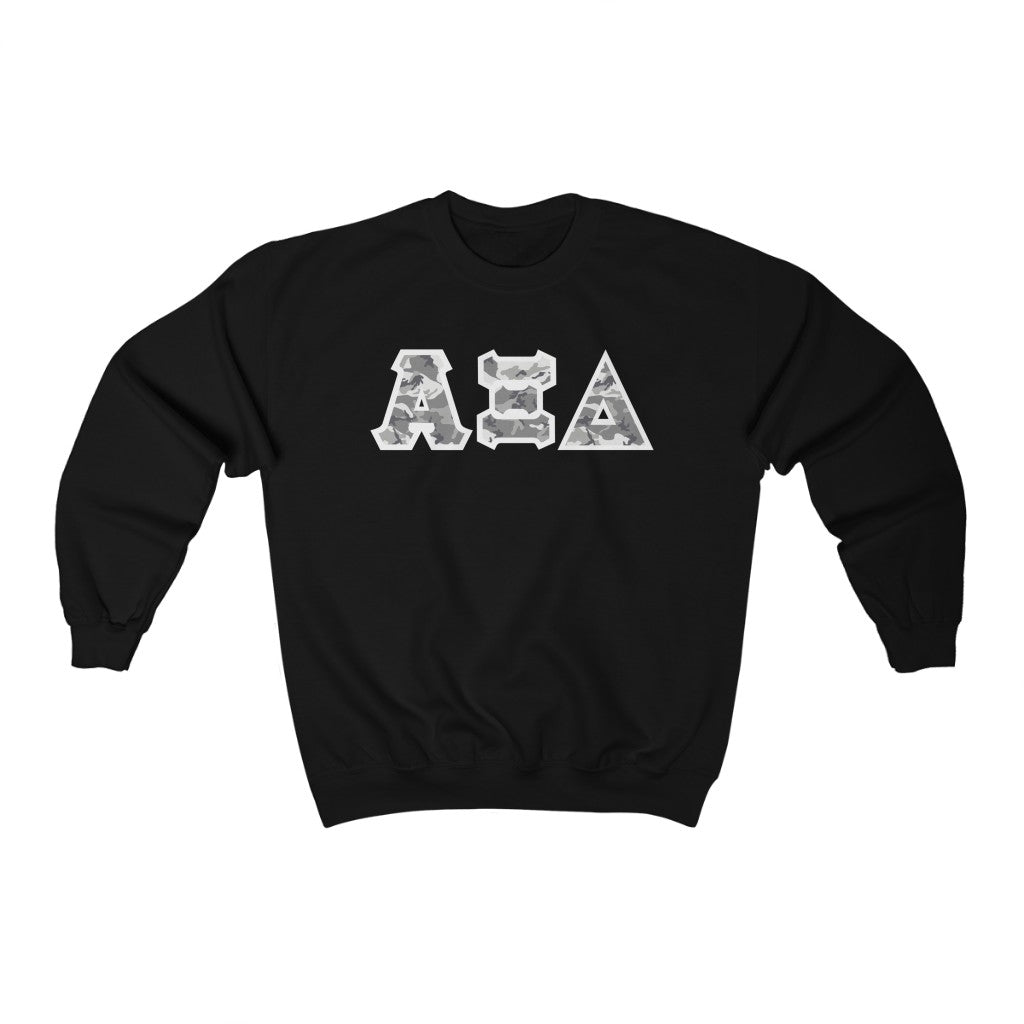 AXiD Printed Letters | Winter Camo Crewneck