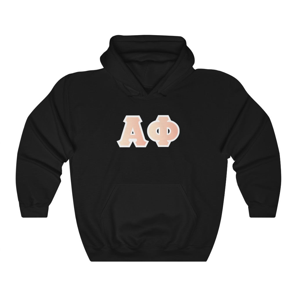 Alpha Phi Printed Letters | Peach Sunrise Hoodie