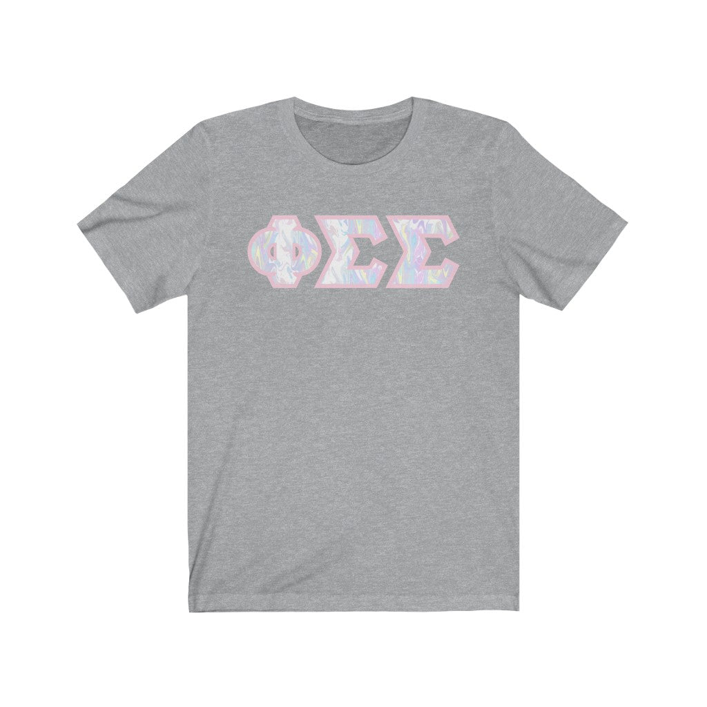Phi Sigma Sigma Printed Letters | Pastel Tie-Dye T-Shirt