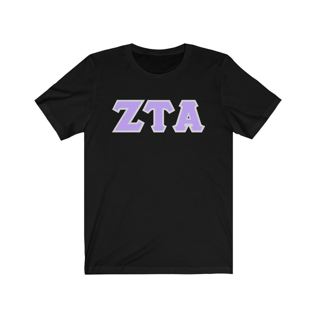 ZTA Printed Letters | Violet with Grey Border T-Shirt