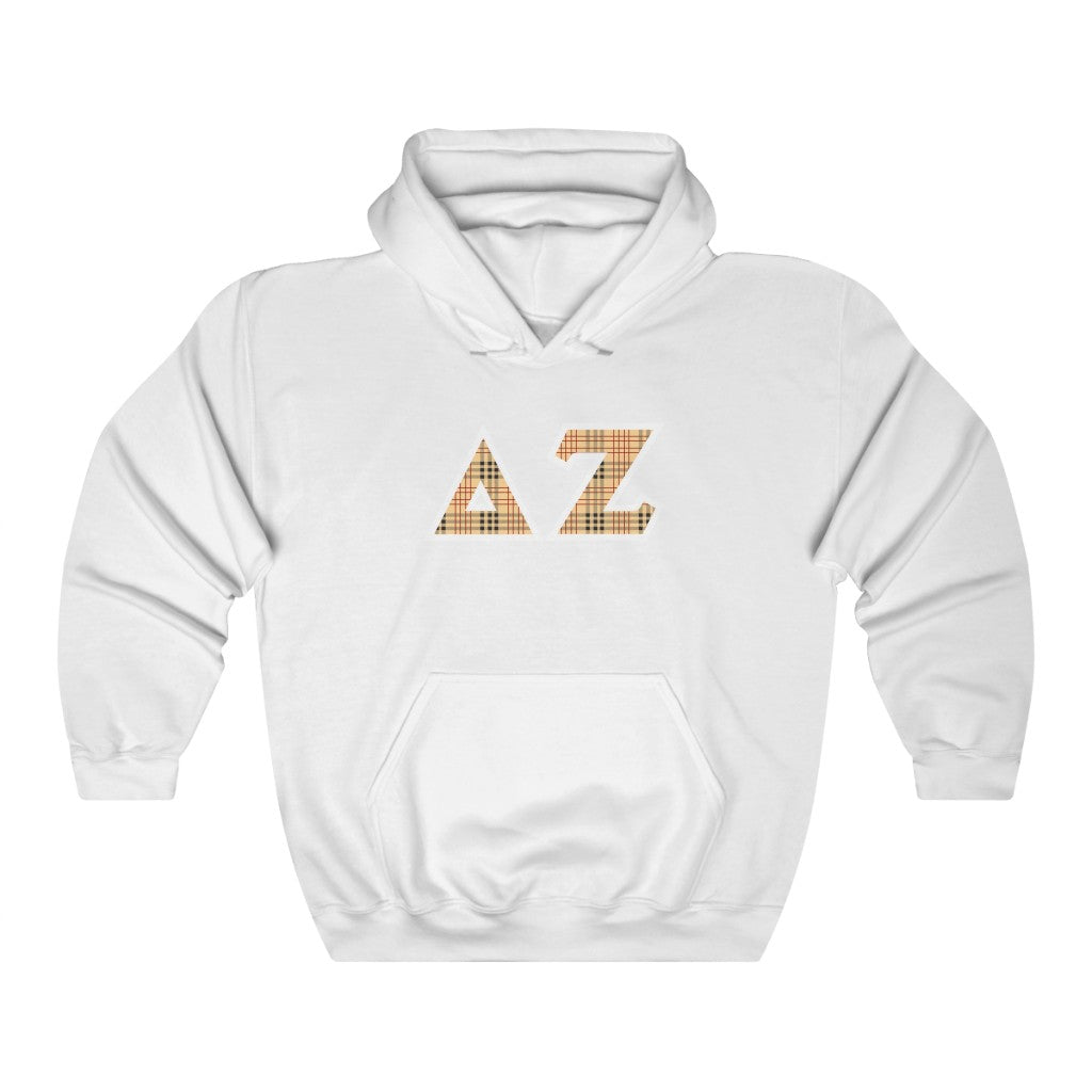 Delta Zeta Printed Letters | Nova Plaid Hoodie