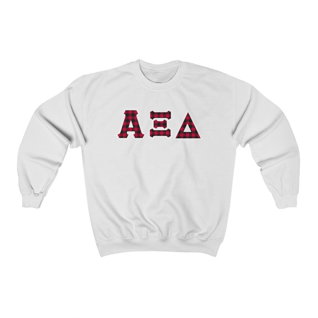 AXiD Printed Letters | Buffalo Plaid Crewneck