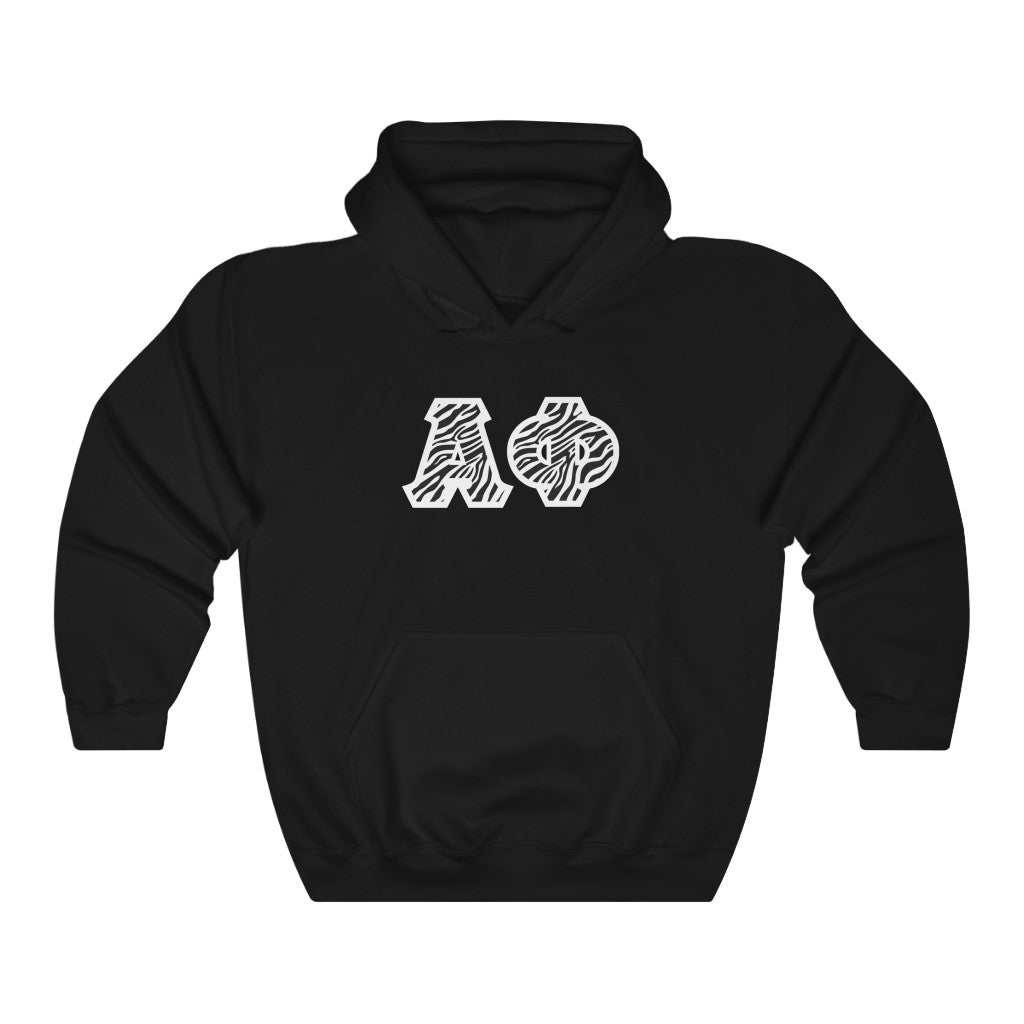 Alpha Phi Printed Letters | Zebra Print Hoodie