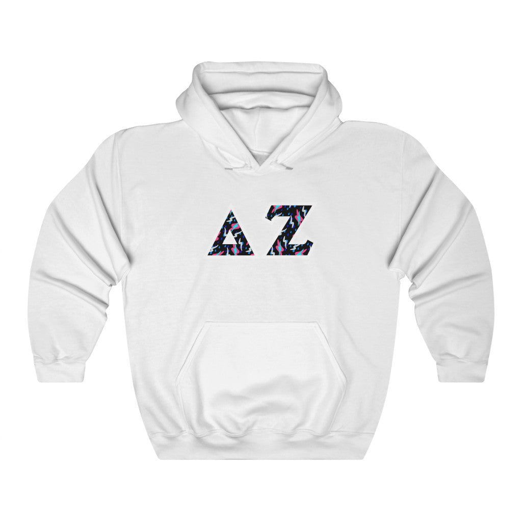 Delta Zeta Printed Letters | Bayside Black Hoodie