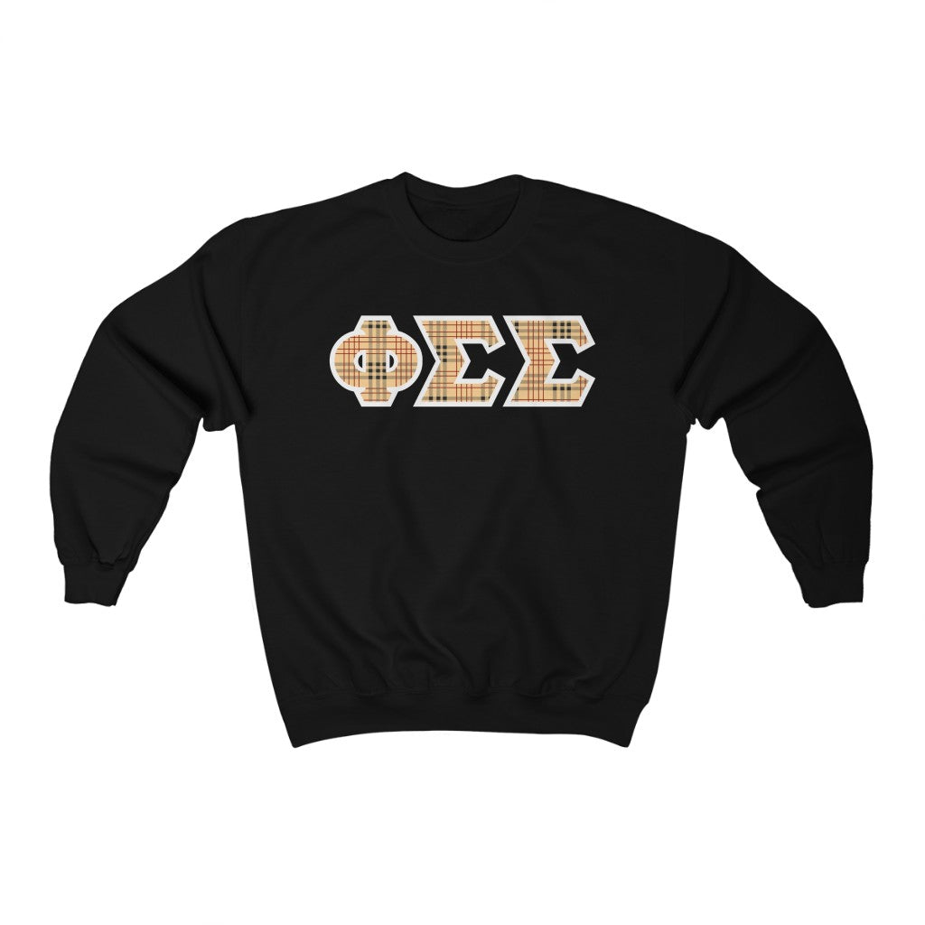 Phi Sigma Sigma Printed Letters | Nova Plaid Crewneck
