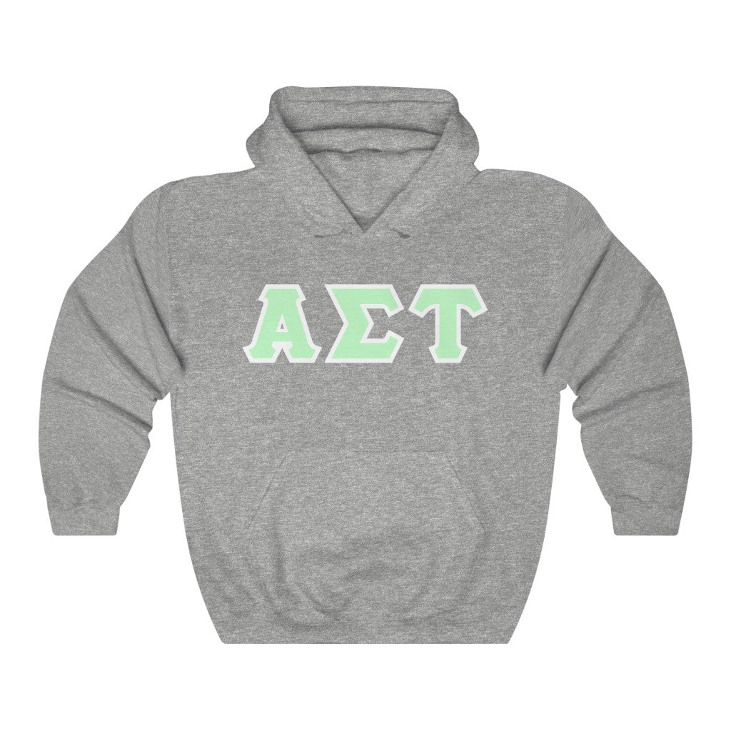 AST Printed Letters | Mint with White Border Hoodie
