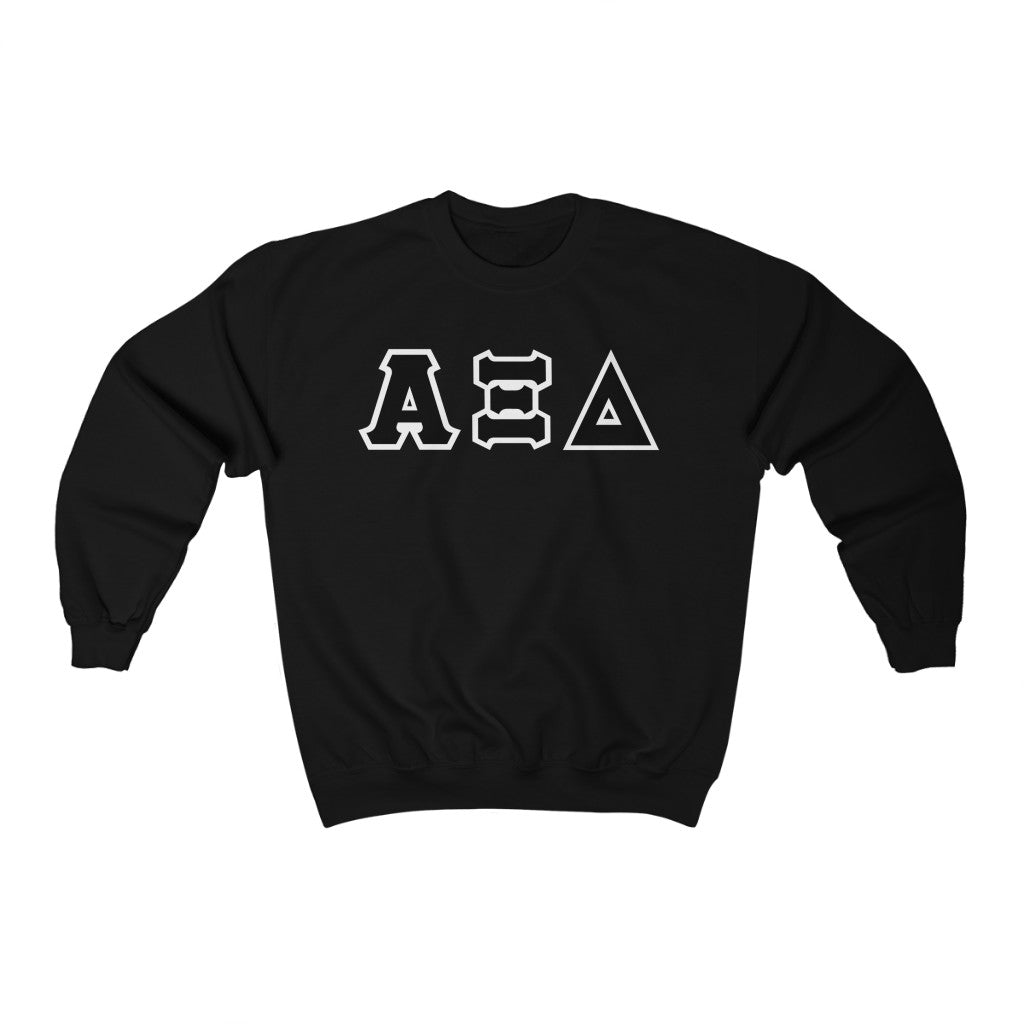 AXiD Printed Letters | Black with White Border Crewneck
