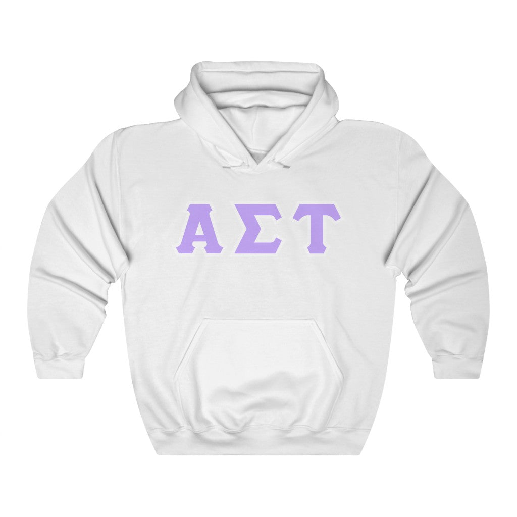 AST Printed Letters | Light Purple & White Border Hoodie