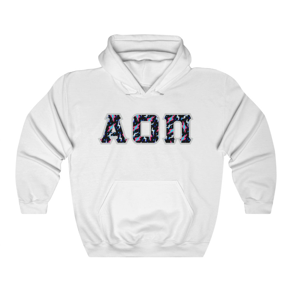 Alpha Omicron Pi Printed Letters | Bayside Black Hoodie