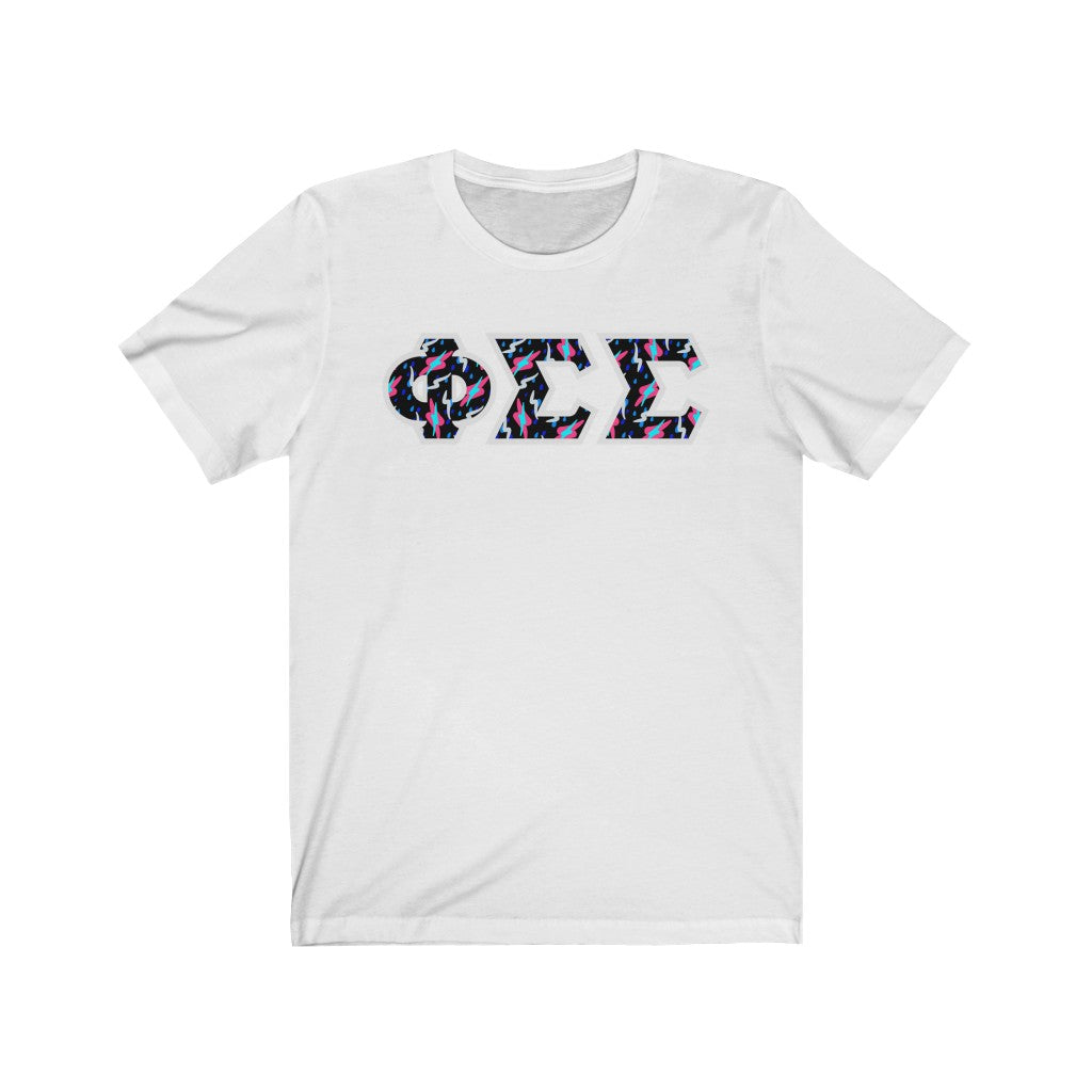 Phi Sigma Sigma Printed Letters | Bayside Black T-Shirt