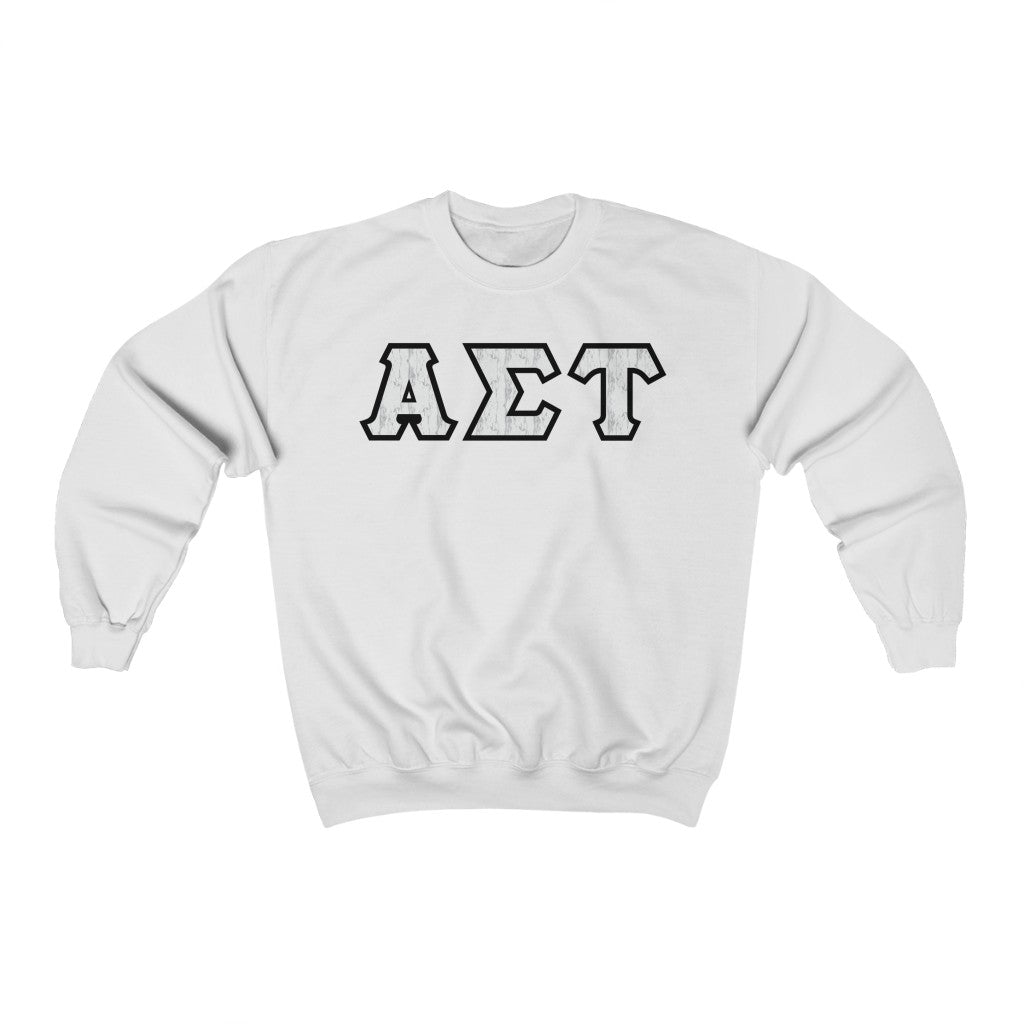 Alpha Sigma Tau Printed Letters | Marble Crewnecks