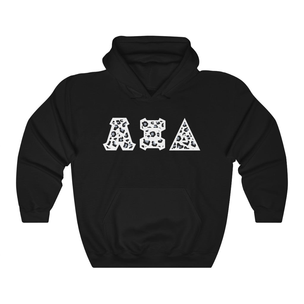 AXiD Printed Letters | Winter Leopard Print Hoodie