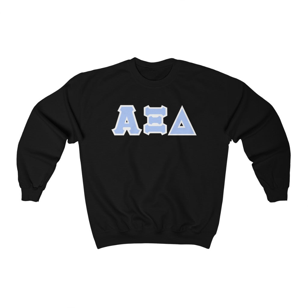AXiD Printed Letters | Light Blue & White Border Crewneck